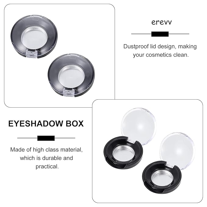 Lurrose Makeup Pallet 8pcs Empty Eyeshadow Trays Round