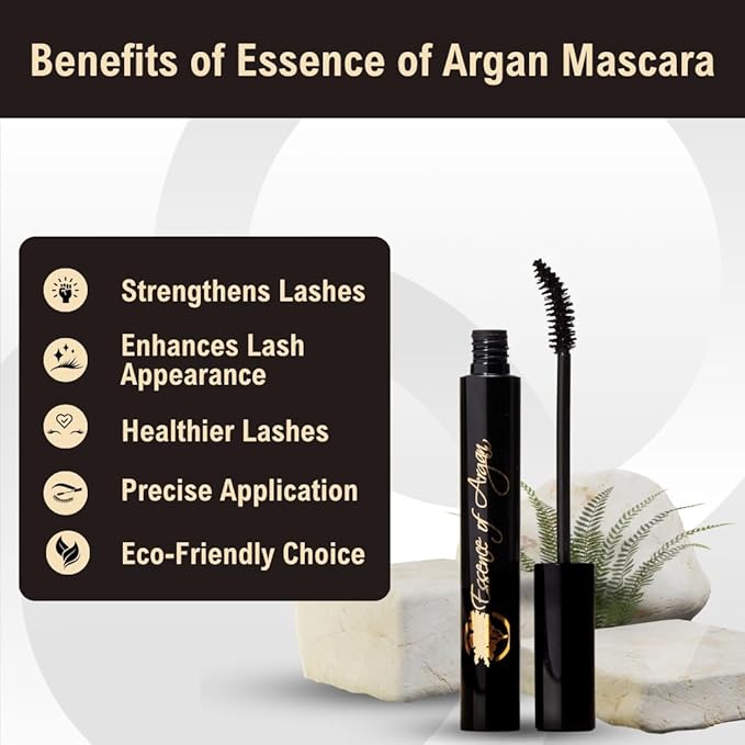 Essence Of Argan Lash Conditioner Mascara and Pink Lip Stick for Cracked and Dry Lips with Shea Butter, Jojoba & Aloe Vera