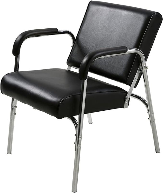 Buy-Rite Kate Auto Reclining Shampoo Chair with Extra Thick Cushion, Heavy Duty Chrome Arms, Black Vinyl, Ergonomic Solid Backrest - Portable Salon Chair for Shampoo Bowls, SY-92272