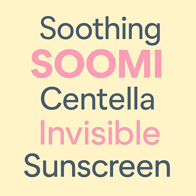 Soomi Skin Centella Sunscreen 50ml SPF 50 Centella Asiatica Korean Face Sunscreen for Sensitive Skin, No White Cast, Lightweight Hydrating Sun Protection, Skin Barrier Repair, Niacinamide