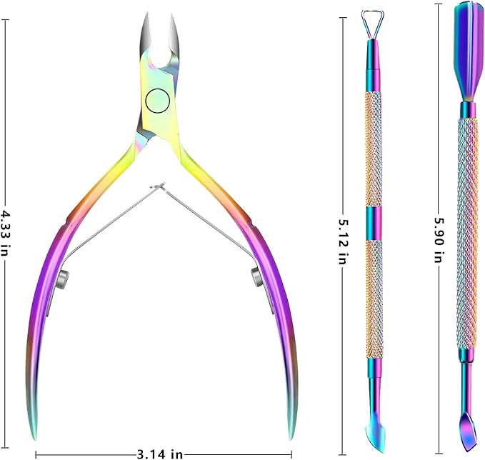 Cuticle trimmer with cuticle pusher