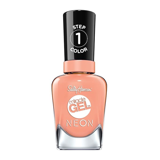 Sally Hansen Miracle Gel™, Peach Please, Long Lasting, Gel-Like Formula, No UV Lamp Needed, Orange Nail Polish