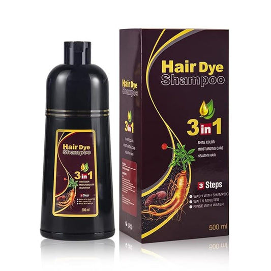 Instant Dark Brown Hair Dye Shampoo for Women, Hair Color Shampoo for Gray Hair, 3 in 1-100% Gray Coverage - Natural Plant Ingredients, 16.9OZ/500ML