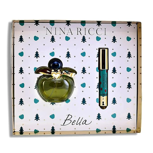 Nina Ricci Bella for Women 2piece Gift Set (2.7 Eau De Toilette Spray + 2.5 G Red Jumbo Lipstick Mate), 5.2 Oz