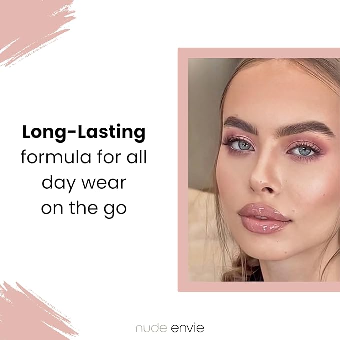 nude envie Lip Gloss - Certified Vegan Lipgloss Cruelty-Free and Paraben Free - Enriched with Vitamin E and Jojoba Oil (Illuminate)