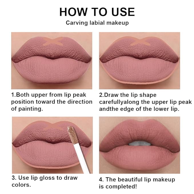 evpct 2Pcs Nude Pink Matte Lip Liner and Lipstick Combo Set for Women, Nude Lip Combo Set Liquid Lips Stick Gloss and Lipliner Stains Set Long Lasting Waterproof, Lips Makeup Pack 24 Hours originale