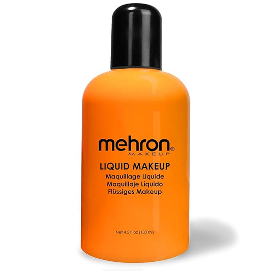 Mehron Makeup Liquid Makeup | Face Paint and Body Paint Perfect for Halloween, Cosplay I Air Brush Compatible 4.5 oz (133 ml) (Orange)
