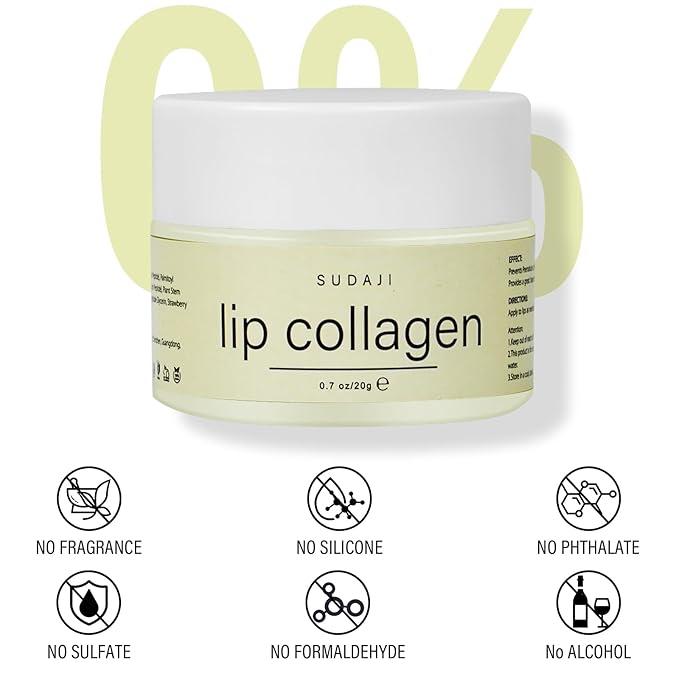 Lip Collagen + Peptide 0.7oz, Collagen Lip Mask with Vitamins E, A -Lip balm to Nourish & Hydrate Lips, Lip Moisturizer for Gentle exfoliating