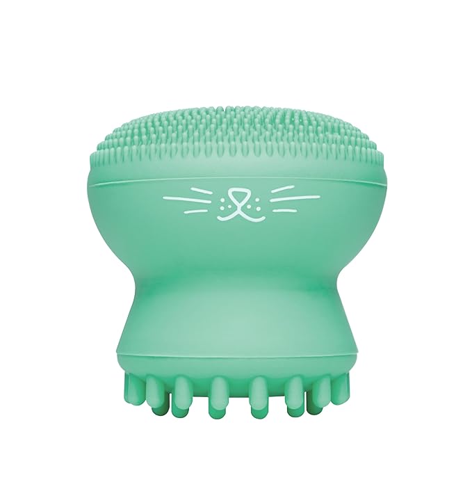 I Dew Care Cleansing Tool - Pawfect Face Scrubber | 3-in-1 Cute Silicone Pore Cleanser, Exfoliator, and Massager with Sponge