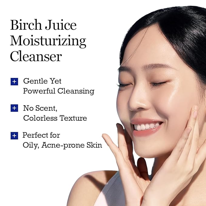ROUND LAB Birch Juice Moisturizing Cleanser | Unclogs hidden sebum, Clears away dead skin cells., Soothing, Low pH, Gel Type Cleanser (5.07 fl.oz)