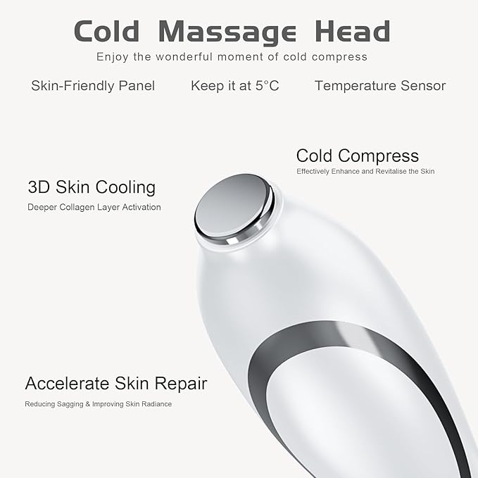 Red Light Therapy for face,Facial Massager,Skin Care Tool,for Anti-Aging, at Home,Lifting and Tightening Sagging Skin (Pearl White)