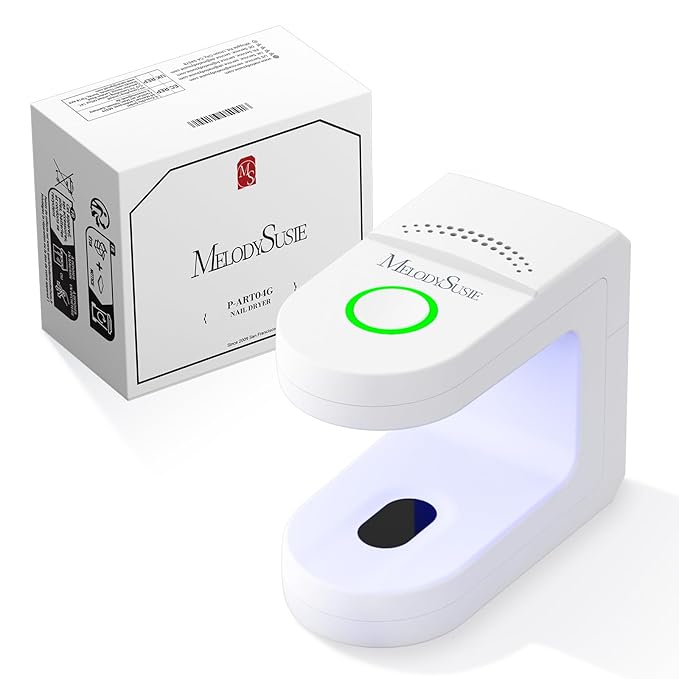 MelodySusie Pocket-Sized Cordless UV Nail Lamp, P-ART04G Rechargeable Mini Hands-Free UV LED Light with Smart Sensor & 2 Timers Flash Cures All Soft Gels, Especially Rhinestone Glue & Liner Gel