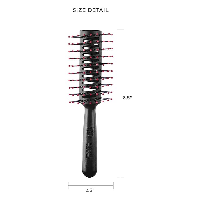 Cricket Static Free Tunnel 9-Row Vented Hair Brush for Blow Drying and Styling - Ideal for Long, Short, Thick, Thin, Curly, Straight, Wavy, and All Hair Types