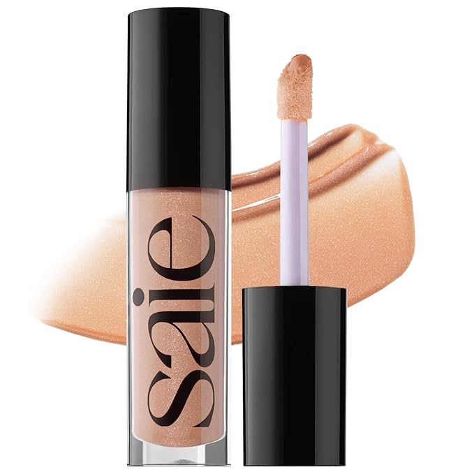 Saie Glossybounce - Hydrating Lip Gloss and Tinted Lip Oil Hybrid with Hyaluronic Acid & Jojoba Oil for Non-Sticky, Ultra-Shiny, Plump & Soft Lips - Everyday Makeup Essential - Shake (.17 oz)