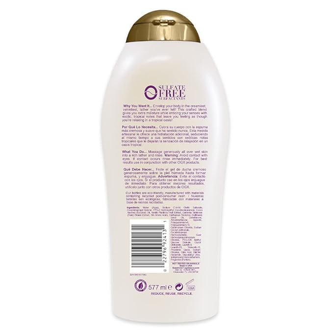 OGX Extra Creamy + Coconut Miracle Oil Ultra Moisture Body Wash, 19.5 Fl Oz (Pack of 2)
