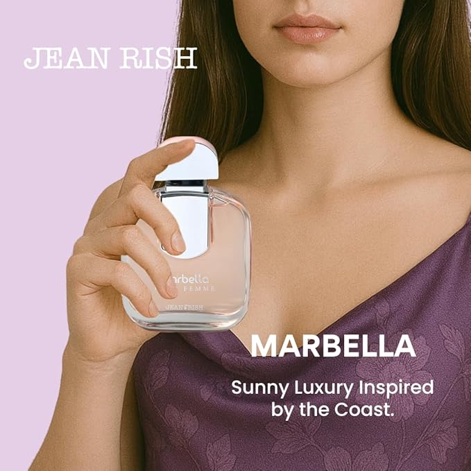 Jean Rish Marbella Eau De Parfum - Perfume for Women (3.4 Fl Oz / 100ml) with Jasmine, Vanilla & Black Currant Notes - Long Lasting and Luxury Fragrance