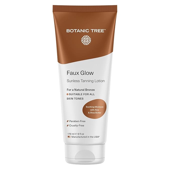 Botanic Tree Self Tanner - Sunless Tanner for Natural-Looking Fake Tan-Herbal Self Tanning Lotion for Flawless Bronzer Skin-Instant Face and Body Tanner for Fair and Dark Skin.