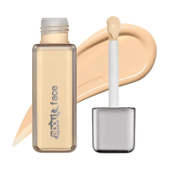 about-face THE PERFORMER Skin-Focused Foundation L1Warm – Medium Coverage, Long-Wear, Breathable & Buildable Base – Clean, Vegan, Hydrating Formula with Blue Agave & Chlorella – 1.08oz