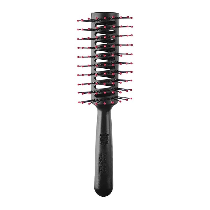 Cricket Static Free Tunnel 9-Row Vented Hair Brush for Blow Drying and Styling - Ideal for Long, Short, Thick, Thin, Curly, Straight, Wavy, and All Hair Types
