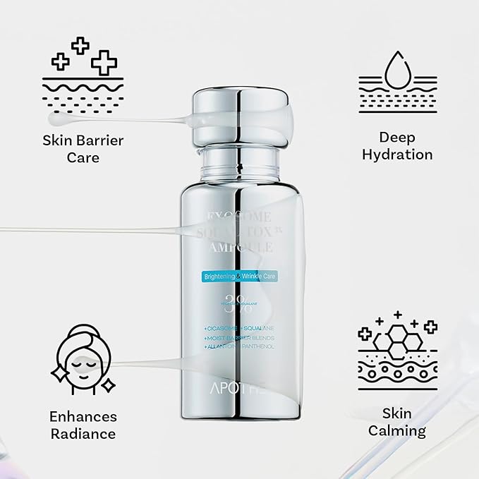 APOTHE Exosome Squal-Tox 3% Ampoule 1.01 fl oz (30ml) – Intense Hydration, Skin Renewal, Brightening & Anti-Wrinkle Care with Exosome Technology and Niacinamide