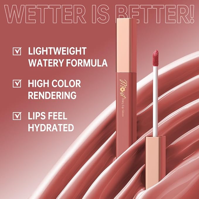 12 Colors Lip Gloss Set, High-Shine Waterproof Collection, Long Lasting Moisturizing Formula with Mirror Finish, Adult (8#, 1 Count (Pack of 1))