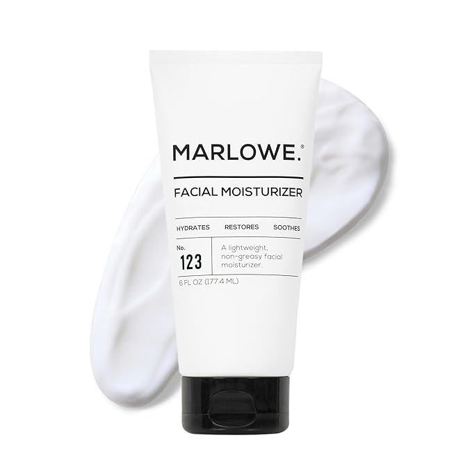 MARLOWE. No. 123 Facial Moisturizer 6 oz, Daily Face Lotion with Aloe Vera & Green Tea Extract, Hydrates, Nourishes, Restores & Soothes, Lightweight, Non-Greasy, Fresh Aloe Citron Scent
