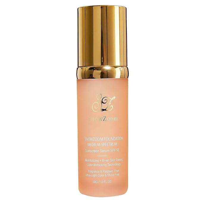 Medium/Light Spectrum-Color Changing Foundation 4 in 1 -with SPF 50+,Hydrating Longwearing & Waterproof，Makeup Care (Medium Spectrum -Gold Lid- for people with fair skin, 1.2oz)