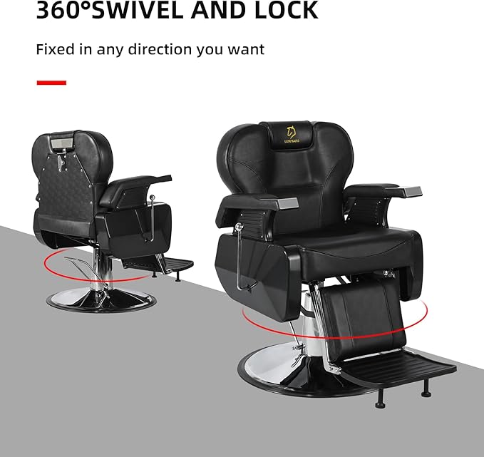 Salon Chair Barber Chair Hydraulic Styling Chair for Hair Salon 360 Degrees Rolling Swivel Barber Chairs Hydraulic Hair Chair All Purpose Beauty Spa Equipment - Silver