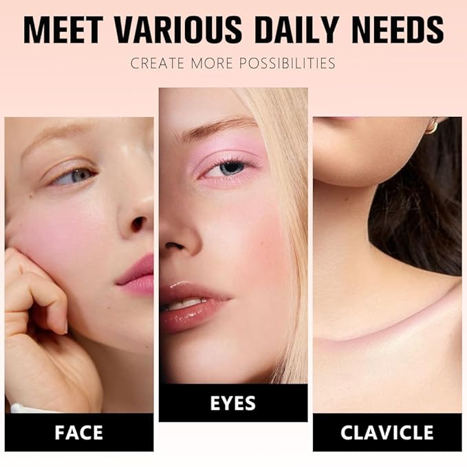 Nude Pink Matte for Face Cheeks Blush, Natural Cream Blushes Makeup Palette, Light Monochrome Blush Creamy Powder Palette Makeup for Older Women, Blushes Eyeshadow Foundation for Every Day 02