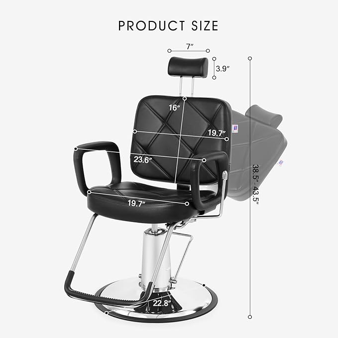 Artist hand Hydraulic Recline Barber Chair Salon Chair for Hair Stylist Heavy Duty Tattoo Chair Shampoo Beauty Salon Equipment Left Handed