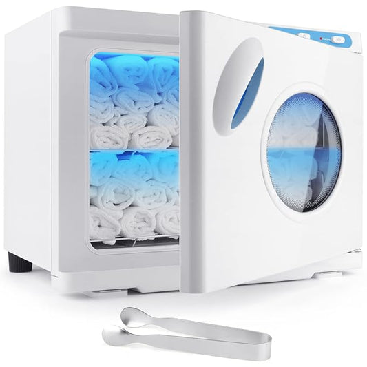 Hot Towel Warmer, Professional 23L Large Capacity Hot Towel Cabinet with See-Through Window, 2-in-1 Spa Towel Warmers for Facials, Barber, Salon, Esthetician, Gym, Hotel, Home Use (White)