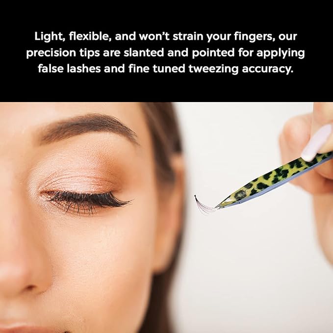 F.A.R.A.H Professional Z-Tweeze Dual Ended Tweezer - Leopard Stainless Steel Tweezers