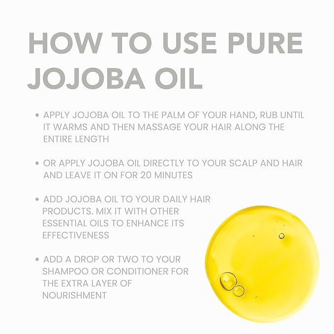 BodyJ4You Organic Jojoba Oil for Skin - USDA Organic 100% Pure Natural - Face Skin Gua Sha Facial Dermaplaning Hair Scalp Massage - Unrefined Cold Pressed Hexane Free - Base Carrier Wax - 2 Fl Oz