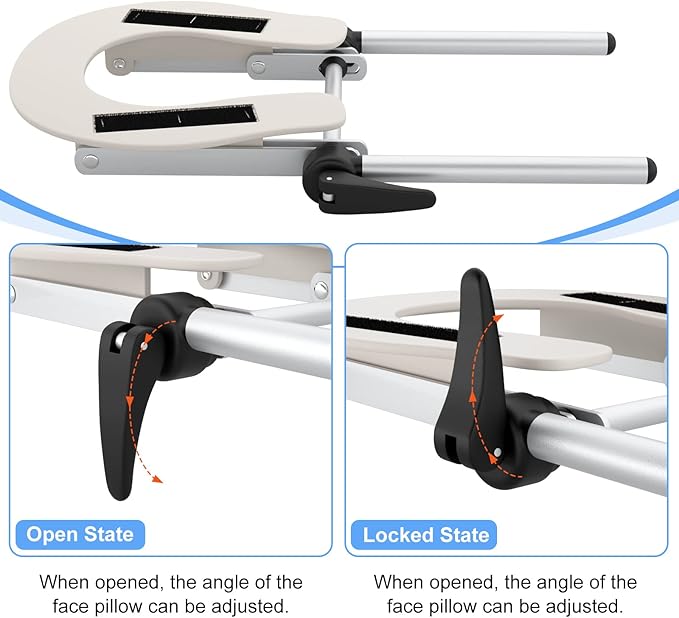 Noverlife Aluminum Universal Face Cradle for Massage Table, Lightweight Standard Massage Headrest Cradle, Professional Face Space Holder Face Cradle Replacement for Massage Bed Spa Beauty Therapy