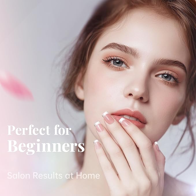 Krofaue French Nail Tips - 120PCS Acrylic White Fake Nails Art Tips 12 Sizes Half Cover False Nails Wrap Edge Square Nails with Case for DIY Nail Extensions