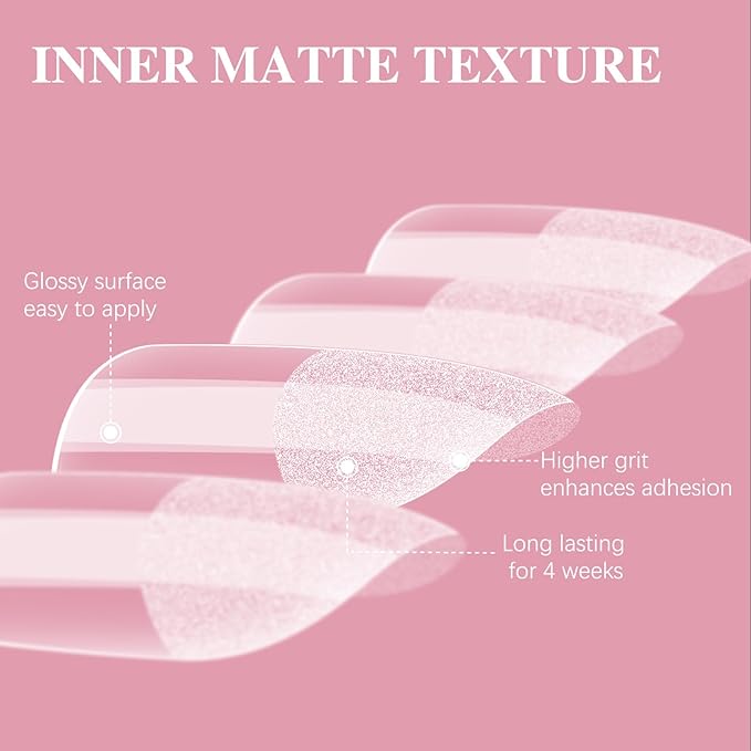 Extra Short Straight Nail Tips, SSWSBYKE 300pcs 15 Sizes Soft Gel Acrylic Nail Tips for Full Cover Pre-Shaped Fake Nails Tips Half Matte Press On Nails for Extension Home DIY Salon