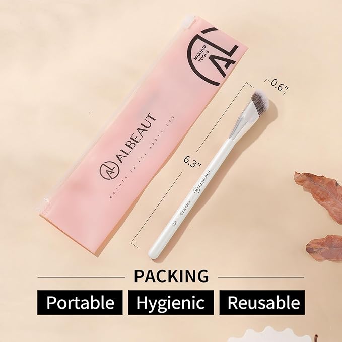 Concealer Brush, Angled Under Eye Makeup Small Foundation Precision Face Blending Brush (193 concealer brush)