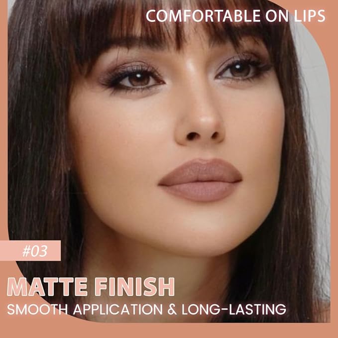 evpct 1Pcs Nude Brown Beige Matte Long Lasting Lip Liner Pencils Makeup for Shaping & Sculpting Lips, No Transfer Long Wear Waterproof Pigmented Lip Liner lipliners Crayon Lipstick Pencil Sharpener 3