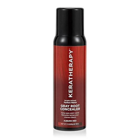 Keratherapy Keratin Infused Perfect Match Gray Root Concealer Spray, Auburn Red, 3 oz, 118 ml - Root Cover Up Spray to Hide Gray Roots - Keratin Therapy Hair Darkening & Temporary Scalp Concealer