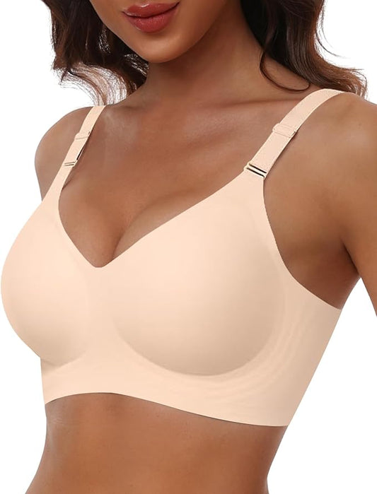 HORISUN Comfortable Seamless Full Coverage Bra for Women Wireless Bras with Soft Support Regular and Plus Size
