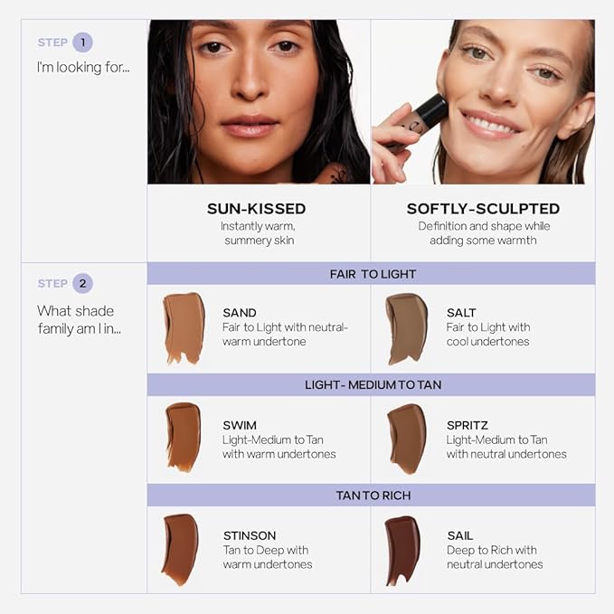 Saie Dew Bronze - Hydrating Liquid Bronzer Stick For a Sun Kissed Glow - Liquid Contour Stick Infused with Nourishing Skin Care Ingredients - Sculpted Face Makeup Essential - Stinson (0.4 oz)