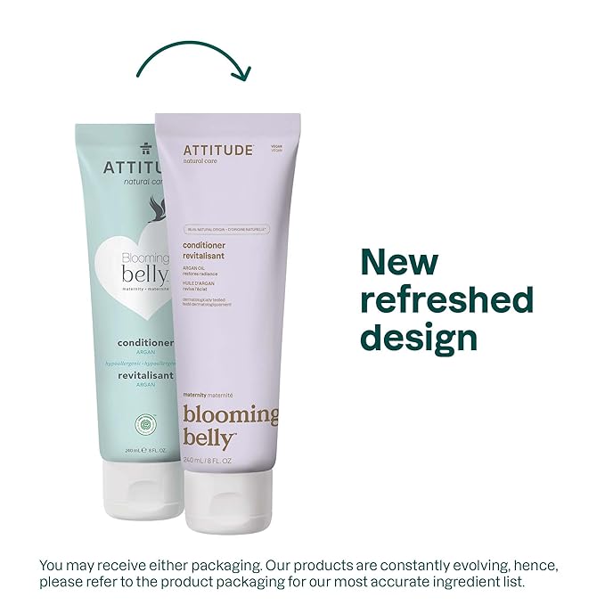 ATTITUDE Pregnancy Conditioner, Dermatologically Tested, Plant and Mineral-Based, Vegan Maternity Products, Argan Oil, 8 Fl Oz (Pack of 6)