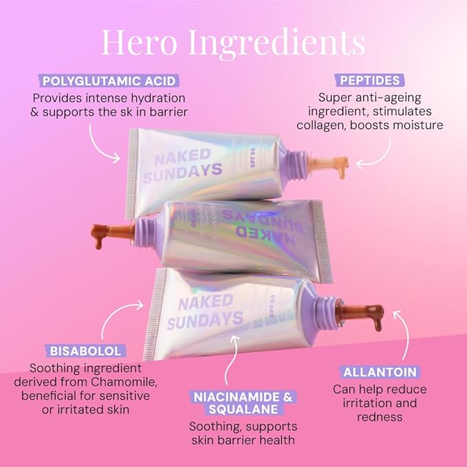 Naked Sundays BeautyScreen™ SPF 50 Mineral Peptide Foundation Tint – Skin Tint & Mineral Sunscreen | Radiant, Buildable Coverage, Acne-Safe, Infused with Peptides (1 Fair Neutral, 1.01 oz)