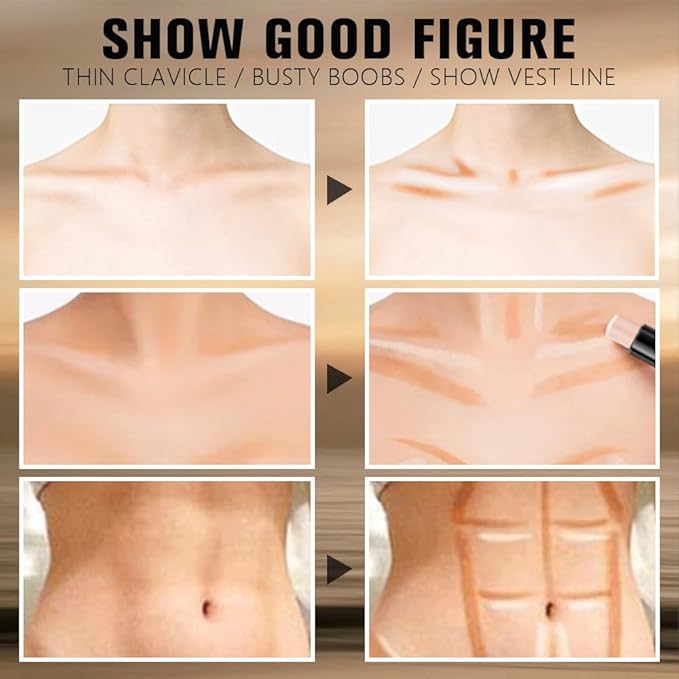 2Pcs Contour Stick Dual Ended Face Body Makeup Waterproof no Transfer, 2 in 1 Cream Concealer Stick Contouring Makeup Kit, Nose Contour Bronzer Sticks Face Highlighter Make up 21#+23#