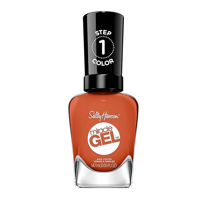 Sally Hansen Miracle Gel™, A Hot Minute, Long Lasting, Gel-Like Formula, No UV Lamp Needed, Orange Nail Polish