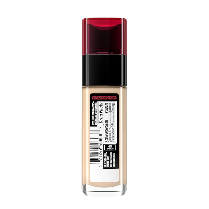 L'Oreal Paris Makeup Infallible Up to 32 Hour Fresh Wear Lightweight Foundation, 411 Beige Ivory, 1 Fl Oz, Packaging May Vary