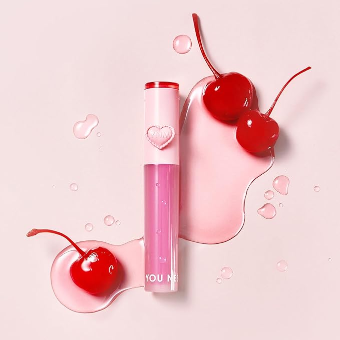YNM Heart Jelling Tint, PEACH JELLING, Silicone Lip Brush Included, K-Beauty, Non-Sticky, Moisturizing, Smudge-Proof, Korean Lip Tint, Long-Lasting, Vivid Color, 0.09 oz
