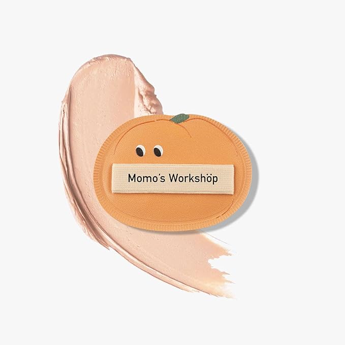 Momo’s Workshop Pumpkin Makeup Sponge Set (3pcs) - Large & Small Cushion Puffs for Halloween Themed,Rubycell Material for Flawless Foundation Application, Travel-Friendly & Storage Case