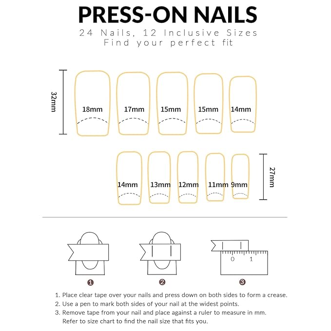 24 Pcs Long Press on Nails White French Tips Fake Butterfly Rhinestone Full Cover Coffin False with Charms Nail Decorations Glitter Acrylic Glue for Women Girls, 3.0 Ounce