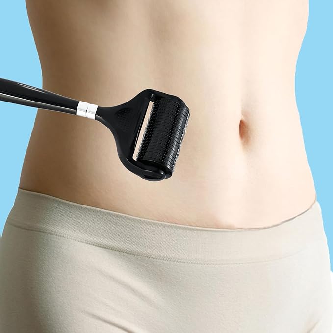 5 in 1 Derma Roller Kit with 0.3mm Microneedle Roller & Ice Roller for Face & Body/Beard & Hair, At-Home Beauty Tool Set